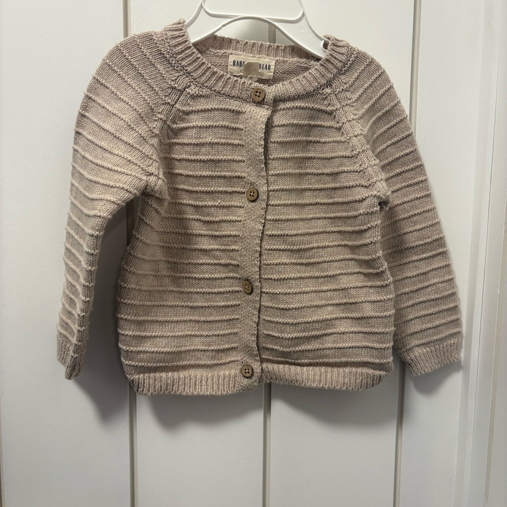 Organic Cotton Beige Knit Cardigan